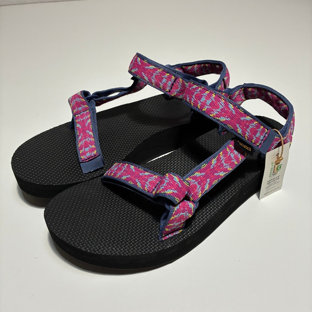 Teva Midform Universal Sandals 90s Multi Platform Pink Blue 1090969 Size 9